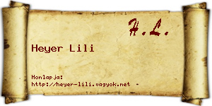 Heyer Lili névjegykártya